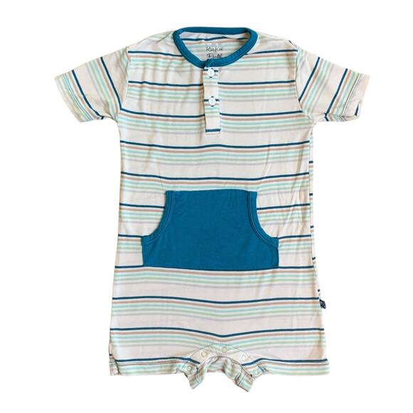 Kickee Pants Striped Shortie Romper - Picture 2 of 6